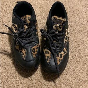 Faux Fur Cheetah Trainer Shoes
